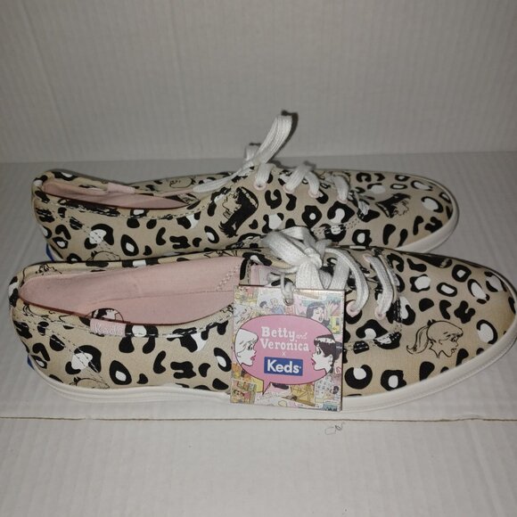 KEDS X BETTY & VERONICA CHAMPION LEOPARD CANVAS SNEAKERS - Picture 2 of 11
